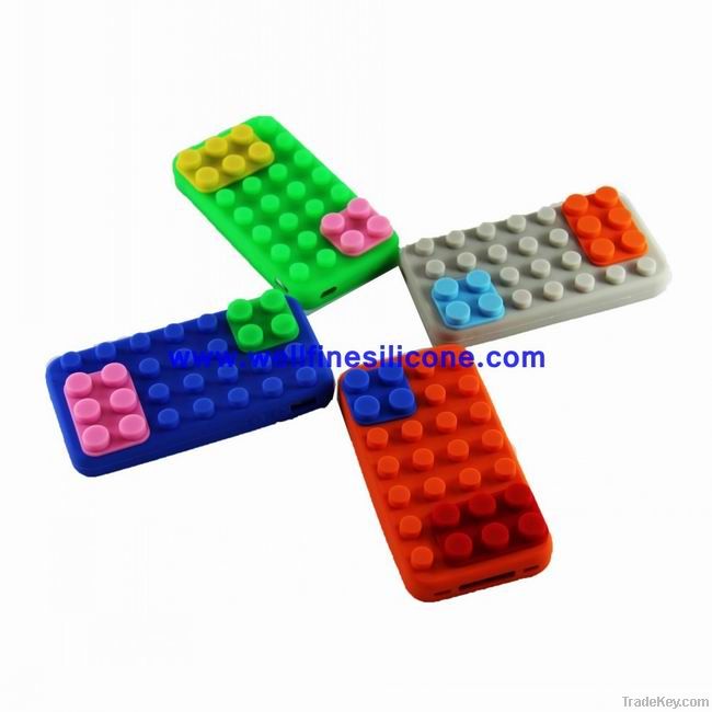 2012 Latest and Hottest Block Design Silicone Case for iPhone