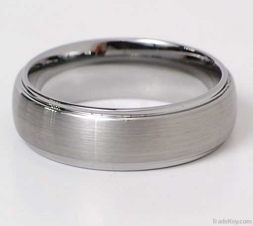 8MM Tungsten Carbide Men's Silver Beveled Band Ring Tungsten rings
