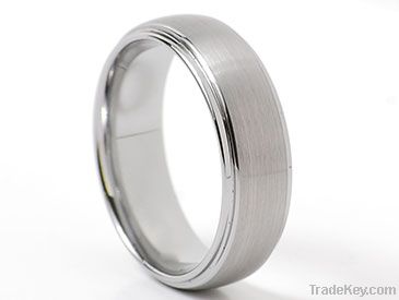 8MM Tungsten Carbide Men's Silver Beveled Band Ring Tungsten rings