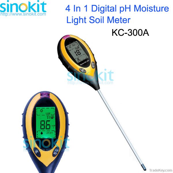 4 In 1 Digital pH Moisture Light Soil Meter