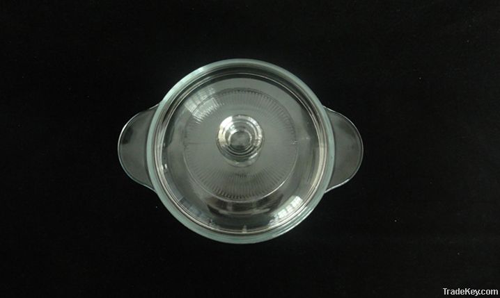 1.0L Round glass casserole with lid