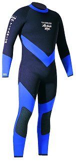 Men's 6.5 mm Titanium Scuba Diving Wetsuit Size Large Black Blue