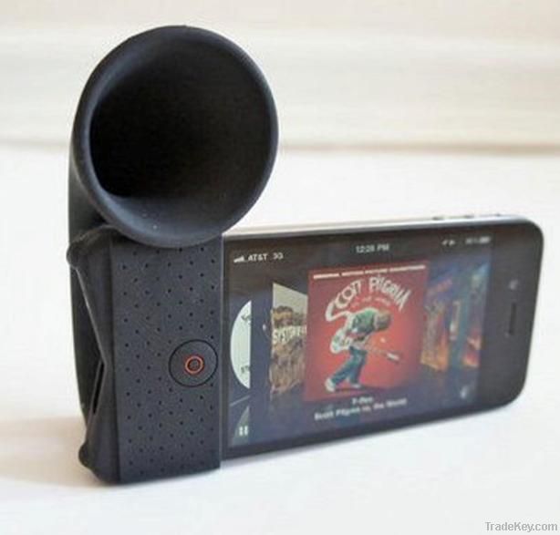 Silicone horn loud speaker for iphone4/4S