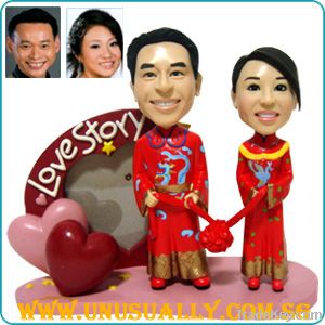 PERSONALIZED 3D LOVELY WEDDING CAKE TOPPER FIGURINES