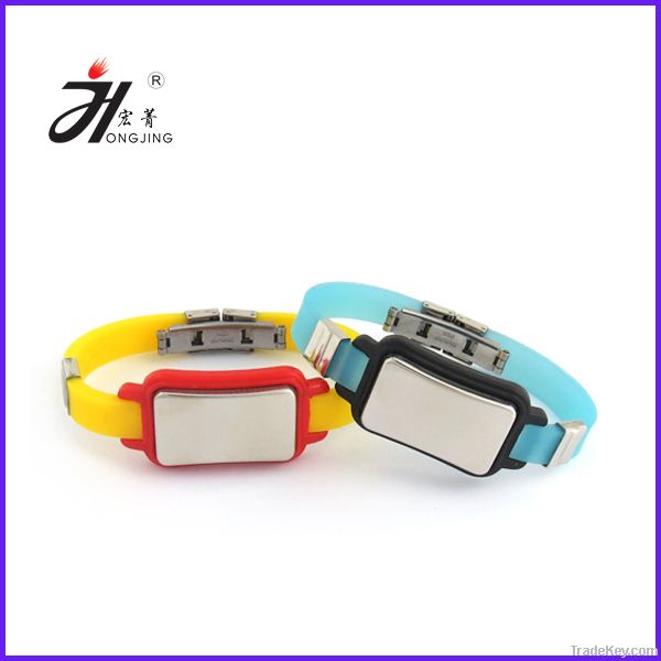 2010 Fashion Silicone Bracelet with stainless steel