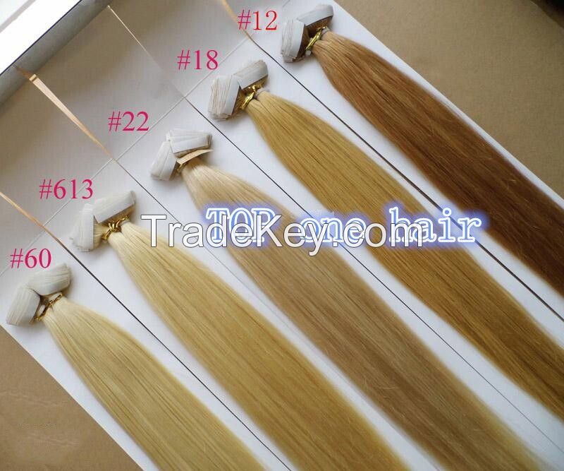 remy hair tape hair extension , skin weft tape hair extensions