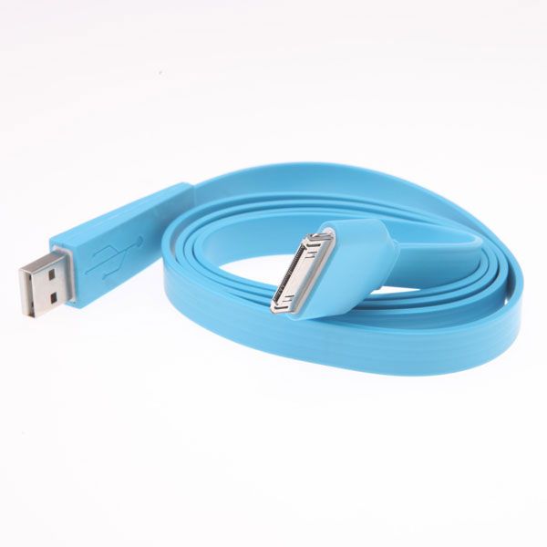 1M Flat Noodle Sync Data Cable USB Cord Charger 30P