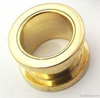 Gold surgical stainless steel body piercing ear tunnel
