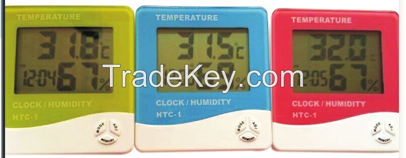 2015 new design cheap portable black large LCD digital temperature and humidity meter HTC-1 thermometer measuring -10-70C