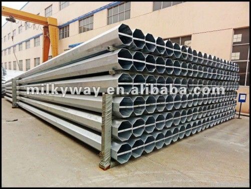 Low voltage galvanized electrical transmission pole