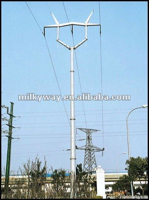 Hot dip galvanized octagonal electric utility pole