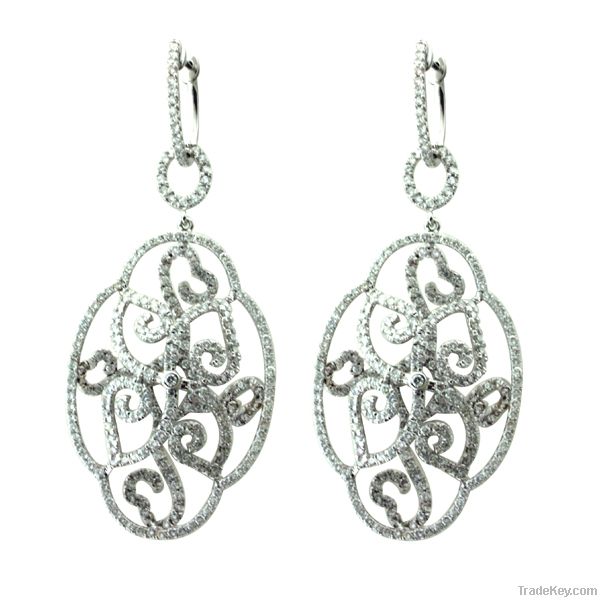 Diamond Dangle Earrings Jewelry