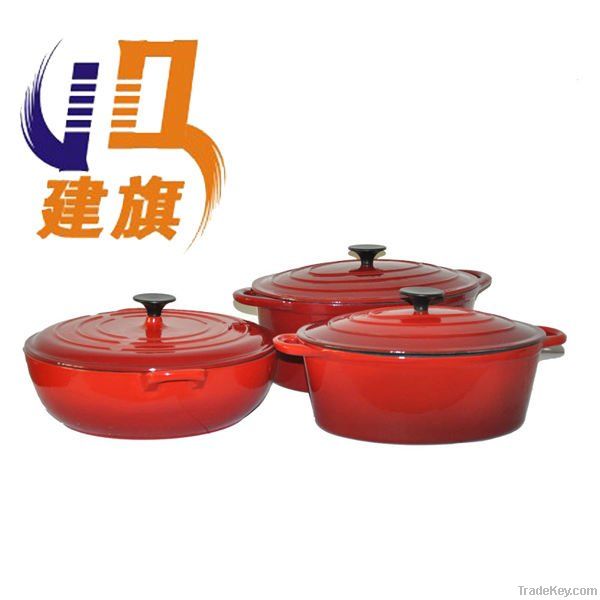 cast iron cookware with enamel