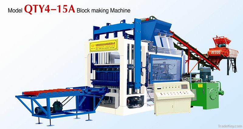 QTY4-15A hydraulic automatic block machine/concrete block machine