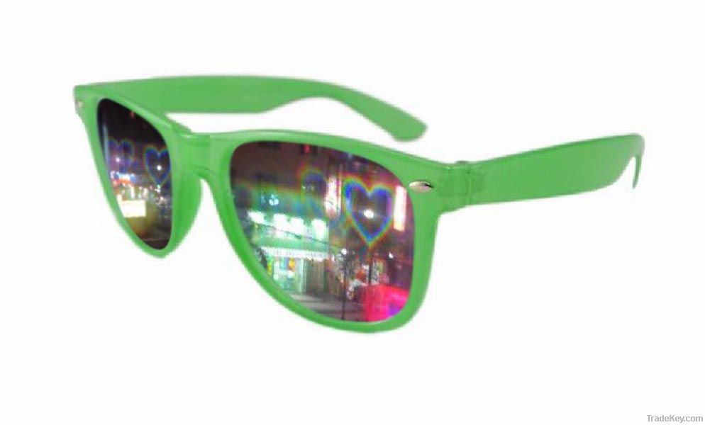 heart diffraction grating glasses for christmas , night clubs , birthday
