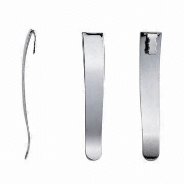 Pen clips, made of band steel with nickel plating, customized desings are accepted