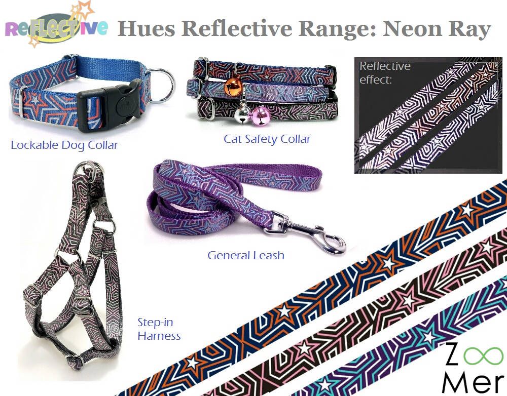 Hues Reflective range: Neon-ray (Printed) Cat Safety Collar