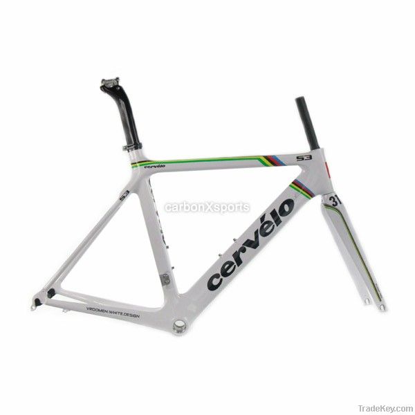 Cervelo S3 Carbon Fiber Road Racing Bike Frame & Fork & Seatpost - W
