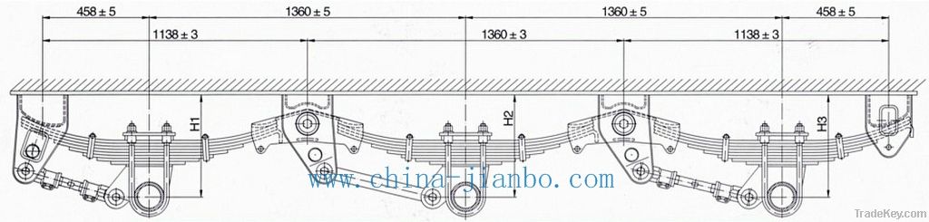 tri-suspension with eight leaf springs(8X75X13)