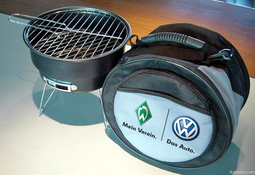 Mini Charcoal BBQ grill and cooler bag set