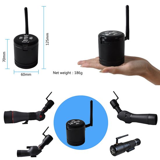 WiFi eyepiece for telescope/fieldscope/night vision scope/spotting scope work with iPhone/iPad/Android/PC, for security