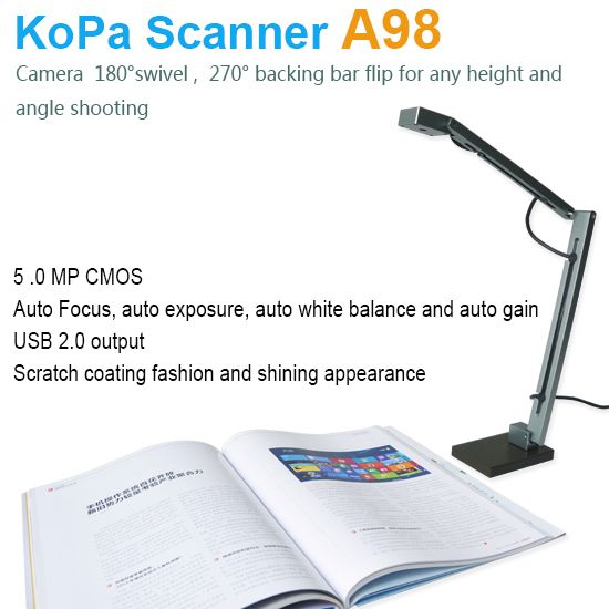 A4 size educational document scanner  connect via.usb, 5.0MP, school students