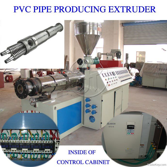 PVC pipe double screw extruder