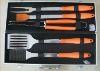 5pcs of bbq tools set with plastic handle