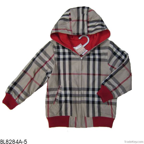 Burber style reversible boy's coat wholesale