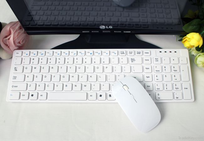 Jedel 2012 white wireless keyboard and mouse combo