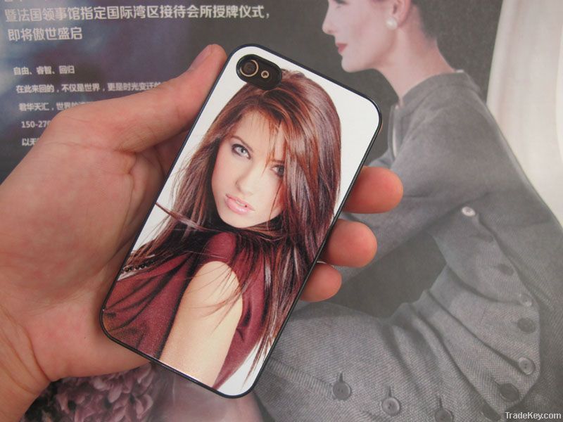 Nice design iphone4g/4s hard case with metal sticker
