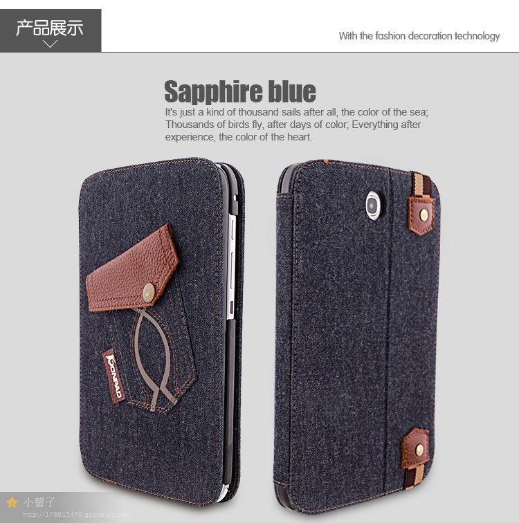 2013 fashion case for ipad 2/3/4 with fine jeans and Genius leather