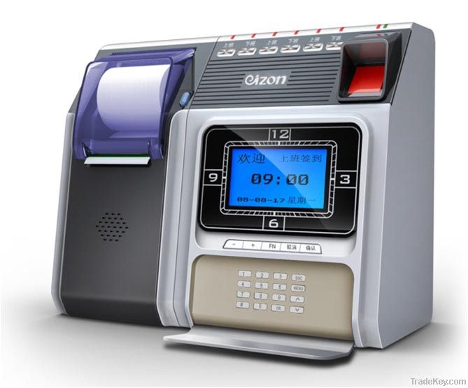 inbuilt printer biometric time recorder system