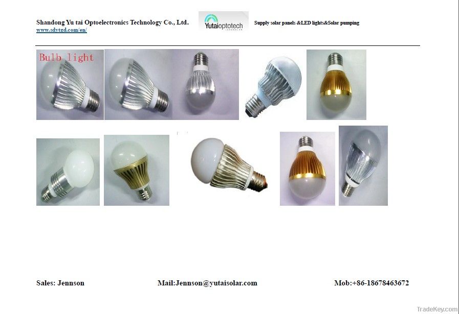 Yu Tai 3W/4W/5W/7W/9W/10W/12W/15W/18W20W LED Bubble light/lamp