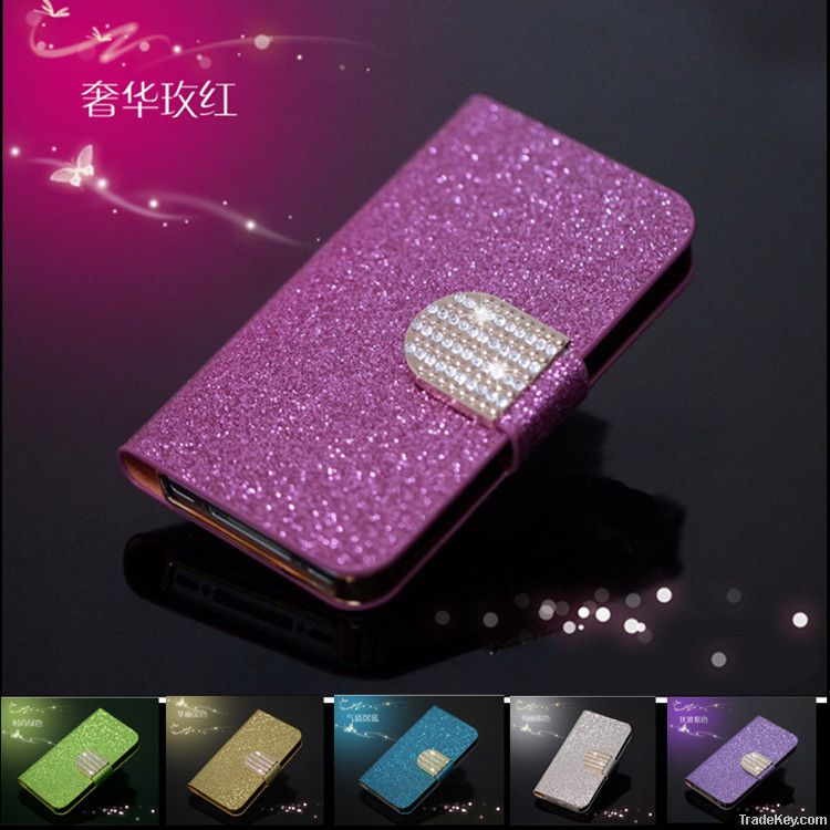 All brand Flip Leather Case Deluxe bling Cover Shell With Stand Functi