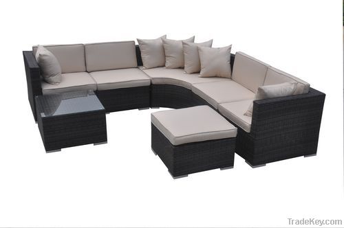 Garden Rattan Sofa Round Modular Set, 7pcs/se