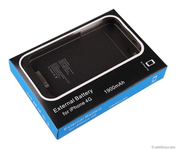 1900mah external backup battery case for iphone4/4s