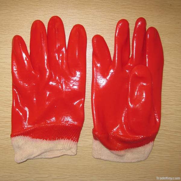 Interlock liner red pvc glove industry