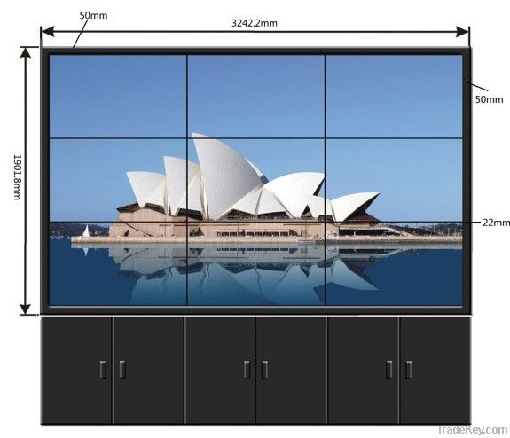 6.7mm gap between screens 46'' DID advertising wall with 9 panels