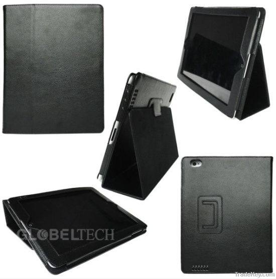 Ipad2 and New iPad Cover leather folio kickstand hard case