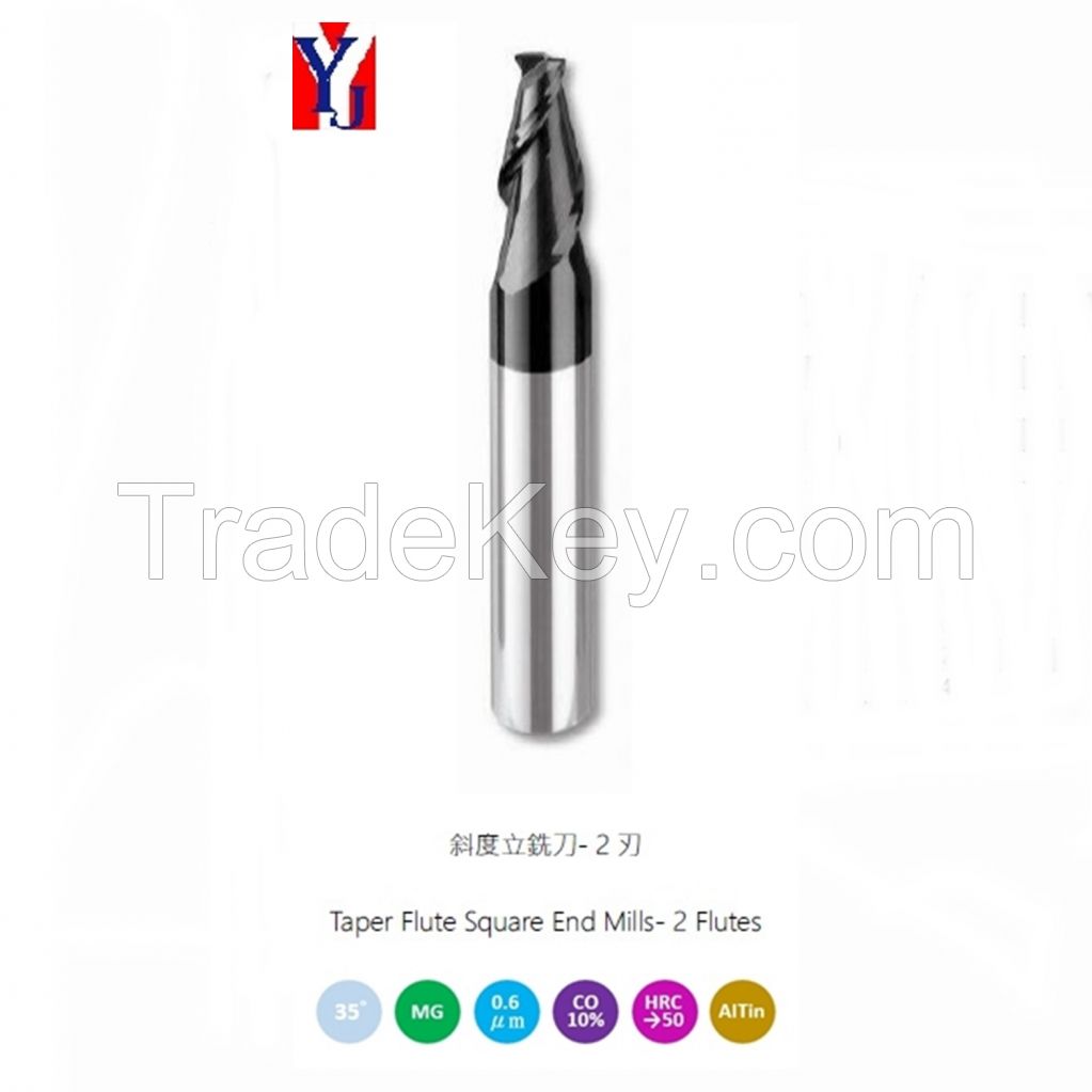 Solid Carbide Taper Flute Square Endmill