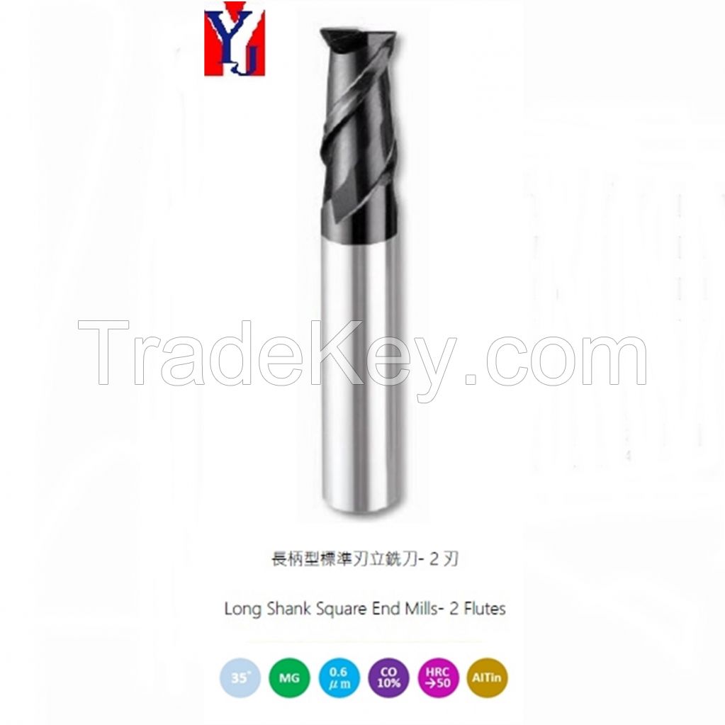 Solid Carbide Long Shank Square Endmill