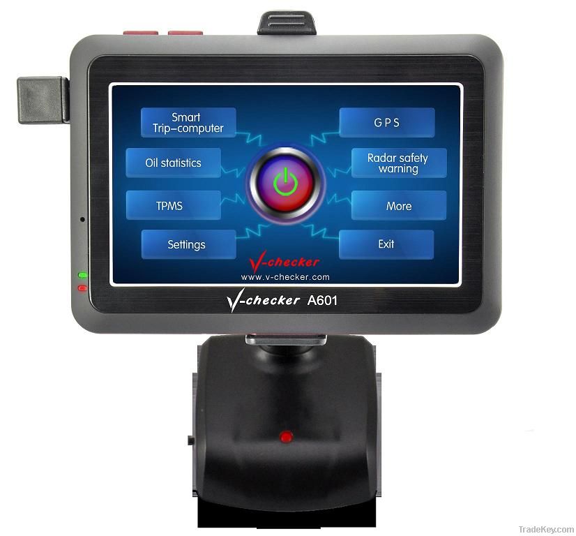 Car Accessory GPS, Radar Warning TPMS Oil Statistic A60X trip computer