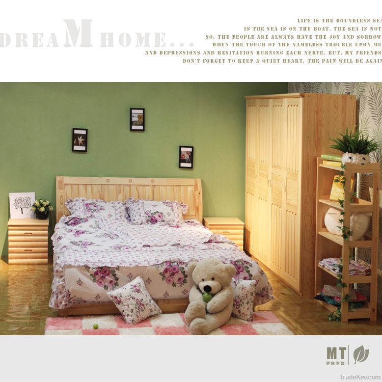 supply pine bed   pine double bed  china pine wood furniture