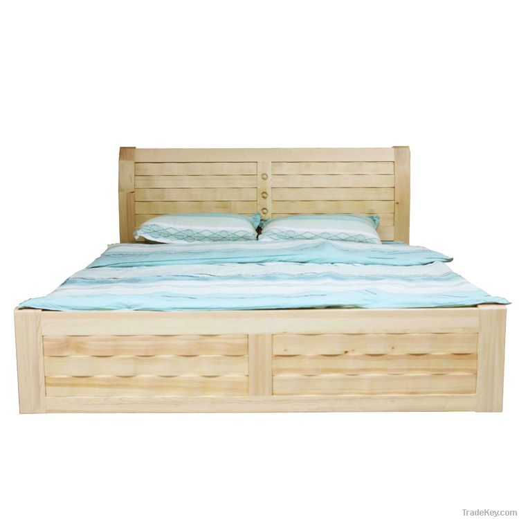 Wholesale pine bed  pinewood furniture   wave bed