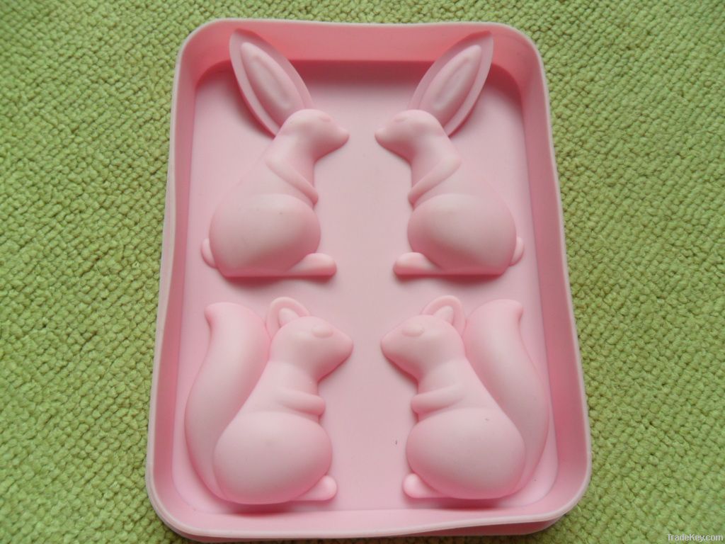 Rabbit shape silicone ice cube tray
