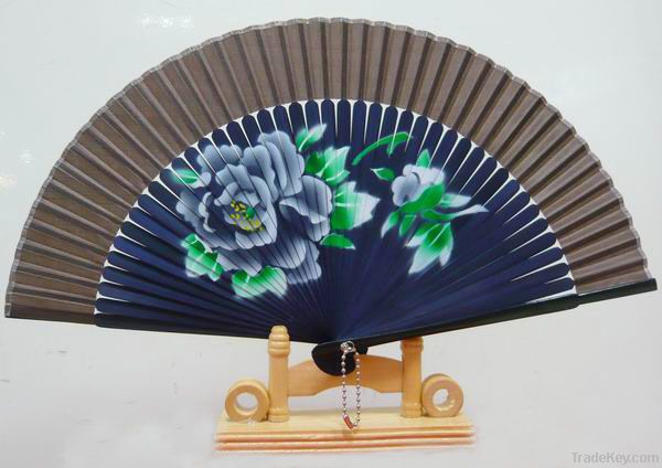 Folding Chinese bamboo fan silk hand fan craft for wedding gifts