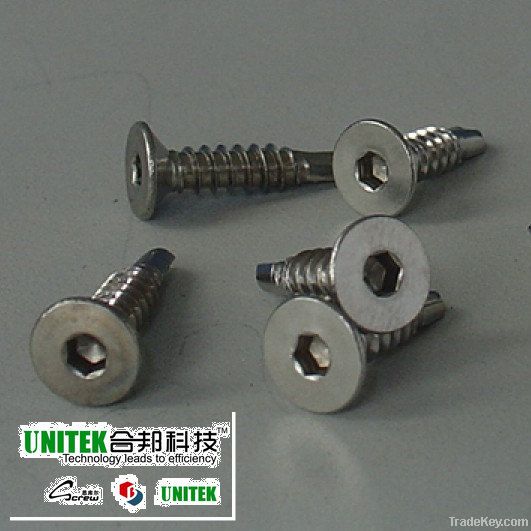 SS304 socket flat head self drilling screw