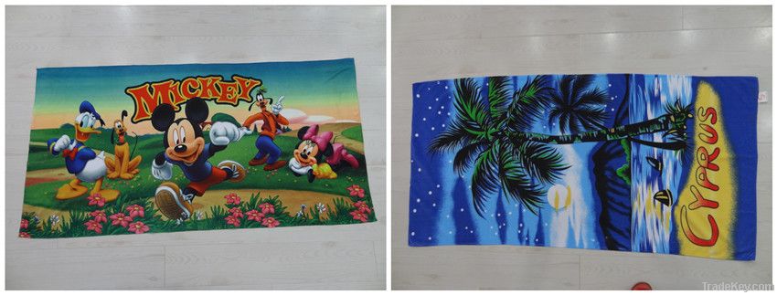 reactive printed beach towel