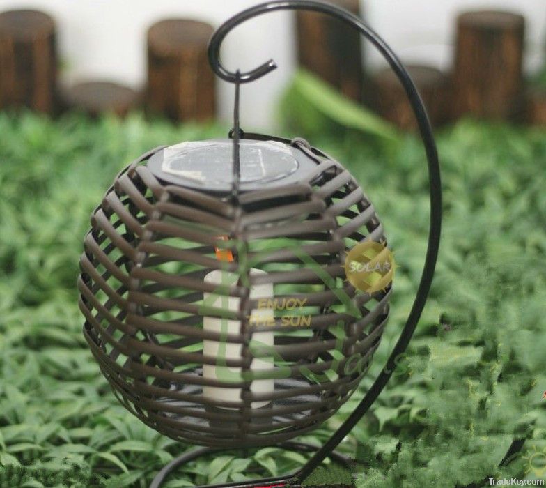 rattan weave solar light